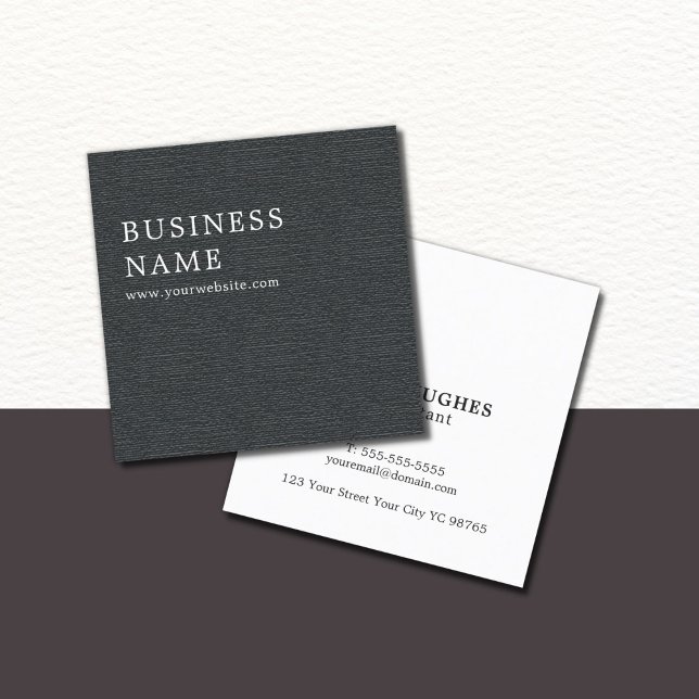 Simple Elegant Texture Grey Consultant Square Business Card (Creator Uploaded)