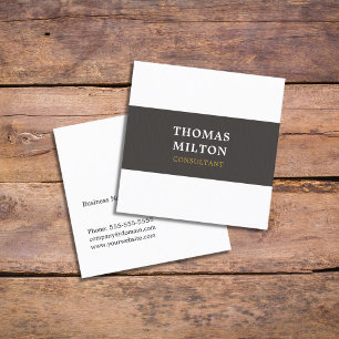 Simple Elegant Texture Grey White Consultant Square Business Card