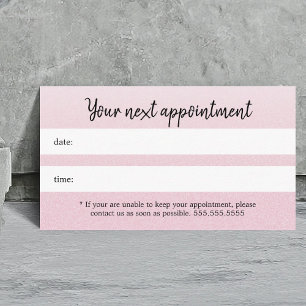 Simple Elegant Texture Pink Beauty Appointment Card