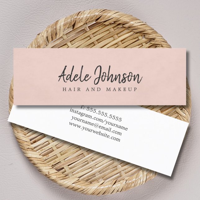 Simple Elegant Texture Rose Beauty Consultant Mini Business Card (Creator Uploaded)