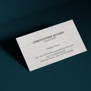 Simple Elegant Texture White Consultant Business Card
