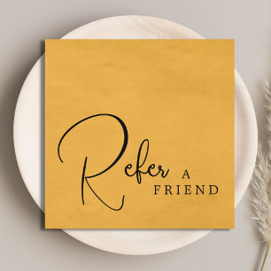 Simple Elegant Texture Yellow Salon  Referral Card