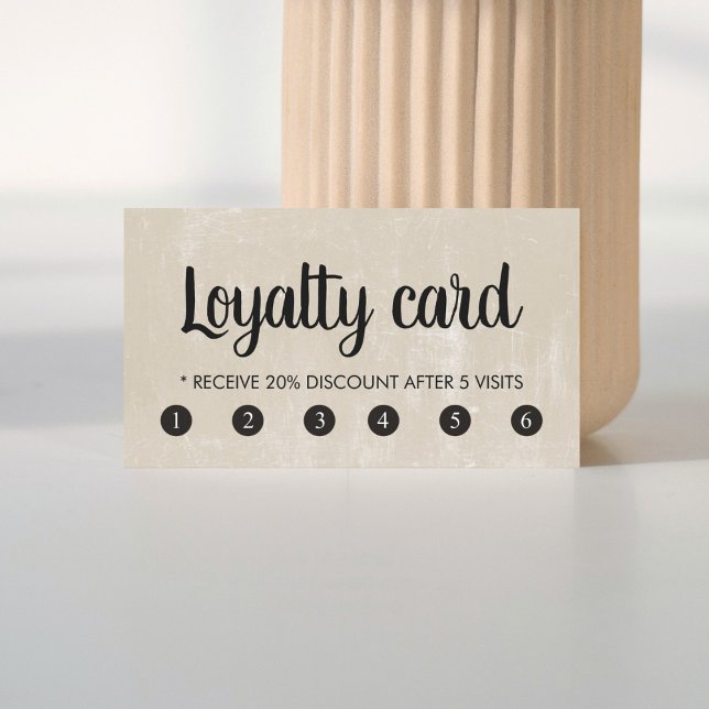 Simple Elegant Textured Beige Beauty Salon Loyalty Card (Creator Uploaded)