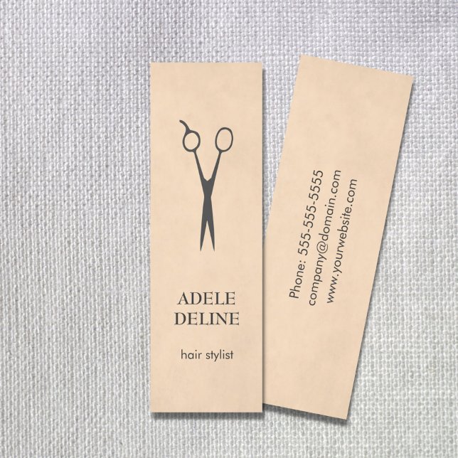 Simple Elegant Textured Hair Stylist Business Card (Creator Uploaded)
