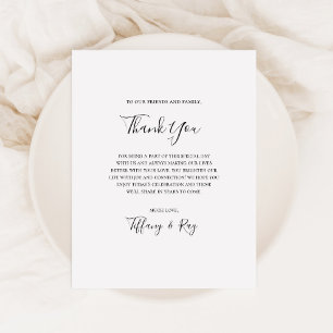 Simple Elegant Thank You Reception Card