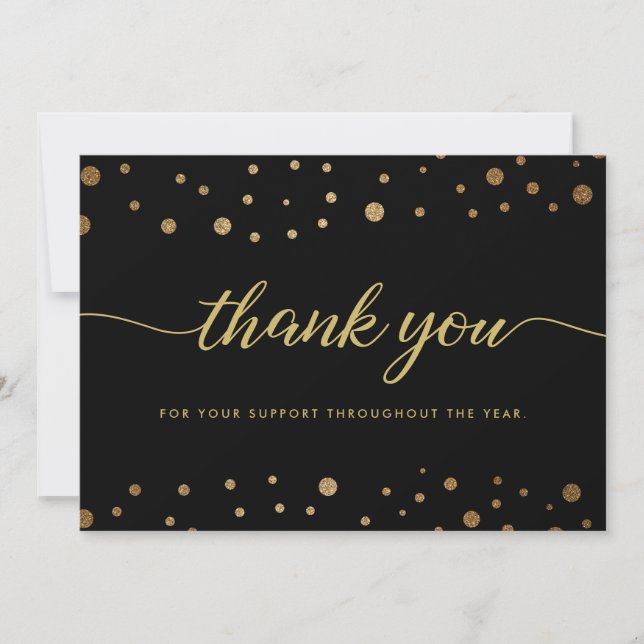 Simple Elegant Thank you Script Company name  Holiday Card (Front)