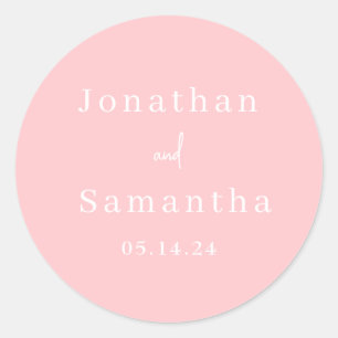 Simple Elegant Thank You Wedding Favour Classic Round Sticker