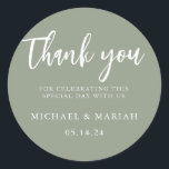 Simple Elegant Thank You Wedding Favour Classic Round Sticker<br><div class="desc">Simple Elegant Thank You Wedding Favour</div>