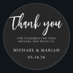 Simple Elegant Thank You Wedding Favour Classic Round Sticker<br><div class="desc">Simple Elegant Thank You Wedding Favour</div>
