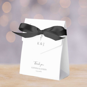 Simple Elegant Thank you Wedding Minimalist Chic Favour Box