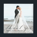 Simple Elegant Thank You Wedding Photo Magnet<br><div class="desc">Simple Elegant Thank You Wedding Photo Magnet</div>