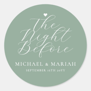 Simple Elegant The Night Before Rehearsal Dinner Classic Round Sticker