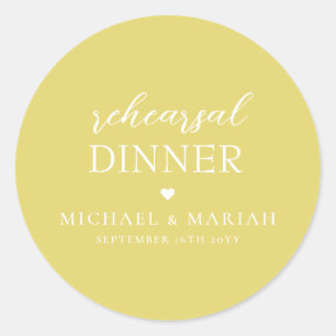 Simple Elegant The Night Before Rehearsal Dinner Classic Round Sticker