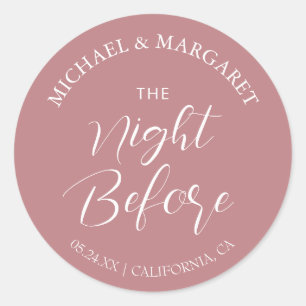 Simple Elegant The Night Before Rehearsal Dinner Classic Round Sticker