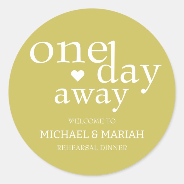 Simple Elegant The Night Before Rehearsal Dinner  Classic Round Sticker (Front)