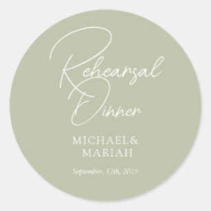 Simple Elegant The Night Before Rehearsal Dinner Classic Round Sticker