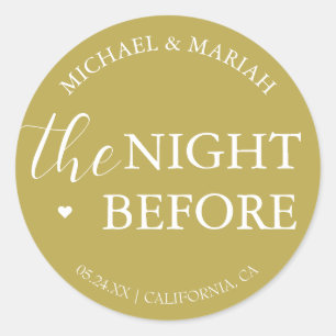 Simple Elegant The Night Before Rehearsal Dinner Classic Round Sticker