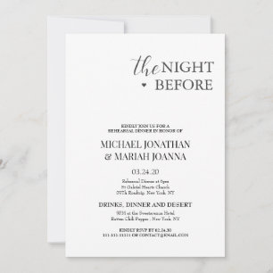 Simple Elegant The Night Before Rehearsal Dinner Invitation