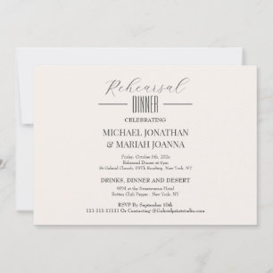 Simple Elegant The Night Before Rehearsal Dinner Invitation