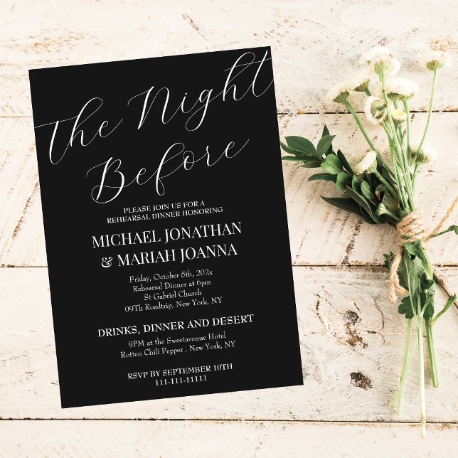 Simple Elegant The Night Before Rehearsal Dinner  Invitation (Creator Uploaded)