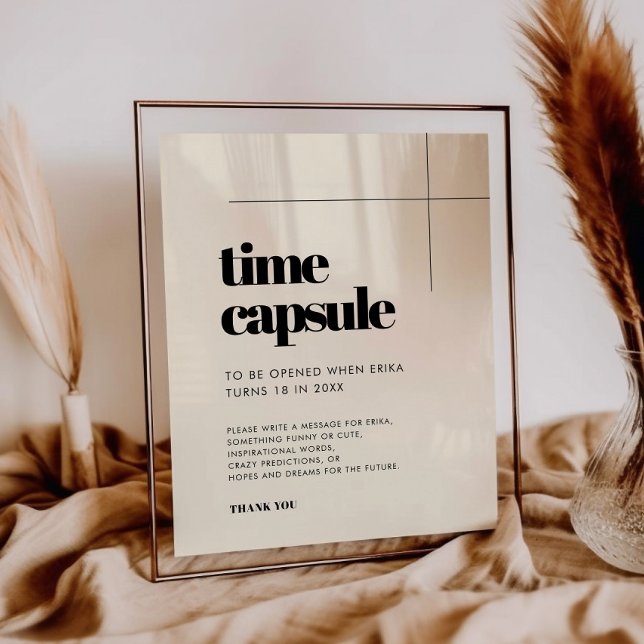 Simple elegant Time capsule 1st Birthday sign (Creator Uploaded)