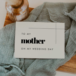 Simple elegant To my mother on my wedding day card