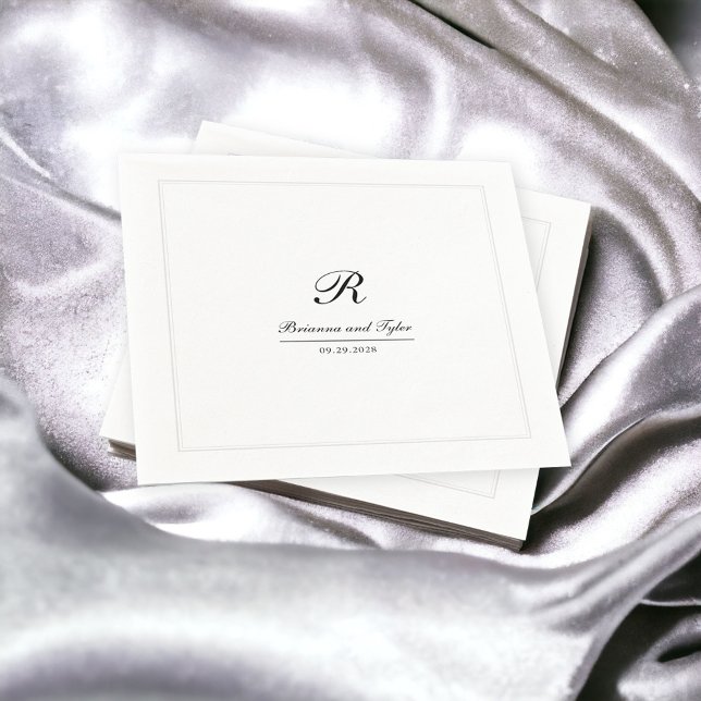 Simple Elegant Traditional Wedding Monogram Napkin (Creator Uploaded)