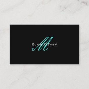 Simple Elegant Turquoise and Black Business Card