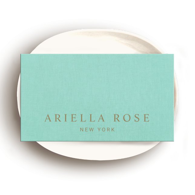 Simple Elegant Turquoise Blue Professional Business Card (Creator Uploaded)