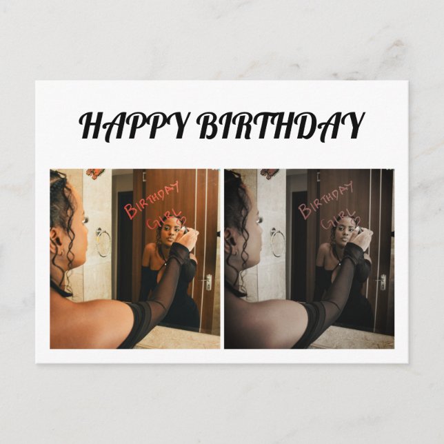 Simple Elegant two photo Postcard (Front)