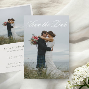Simple Elegant Two Photo Wedding Save The Date