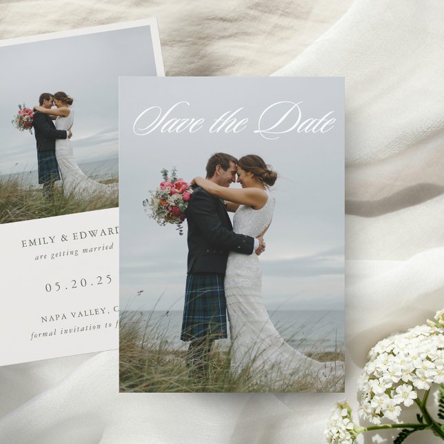 Simple Elegant Two Photo Wedding Save The Date (Creator Uploaded)