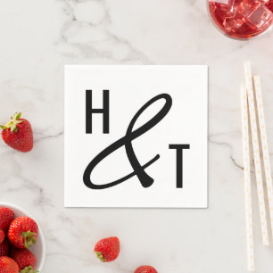 Simple Elegant Typography Ampersand Monograms Napkin