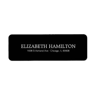 Simple Elegant Typography Black Address Label Return Address Label