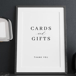 Simple elegant typography cards and gifts wedding poster