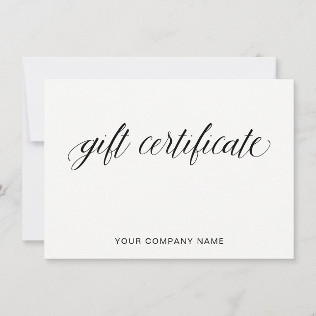 Simple Elegant Typography | Gift Certificate (Front)