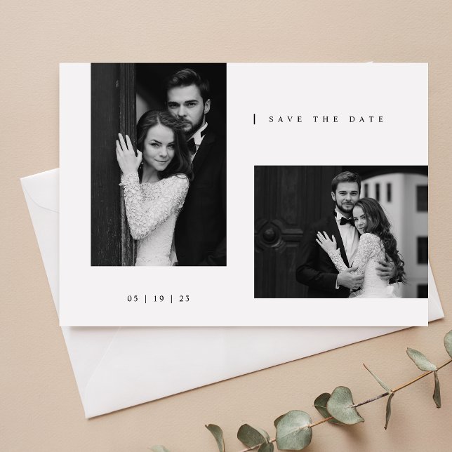 Simple Elegant Typography Photo Wedding Save The Date (Creator Uploaded)