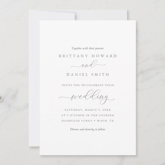 Simple Elegant Typography Wedding Invitation (Front)