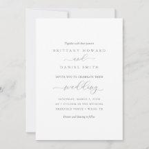 Simple Elegant Typography Wedding Invitation