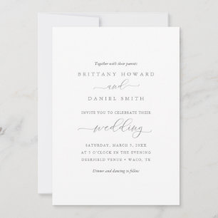 Simple Elegant Typography Wedding Invitation
