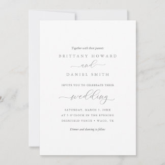 Simple Elegant Typography Wedding Invitation
