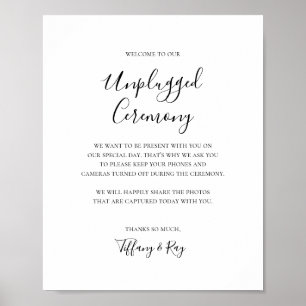 Simple Elegant Unplugged Ceremony Sign