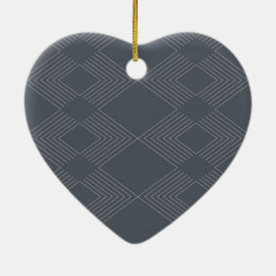 Simple, elegant, urban, chic line graphic pattern ceramic ornament