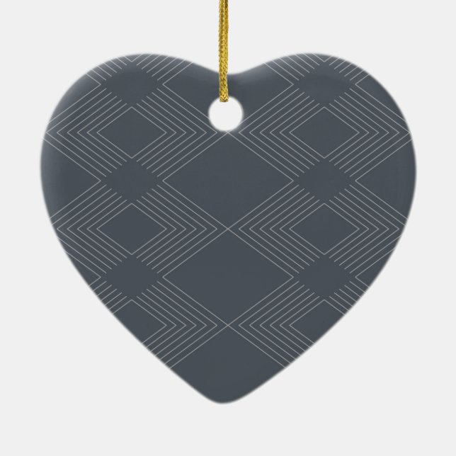 Simple, elegant, urban, chic line graphic pattern ceramic ornament (Back)