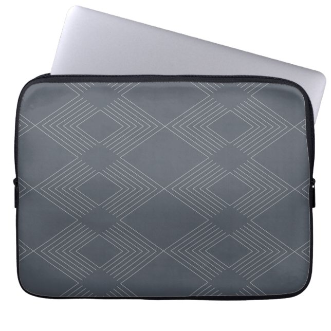 Simple, elegant, urban, chic line graphic pattern laptop sleeve (Front)