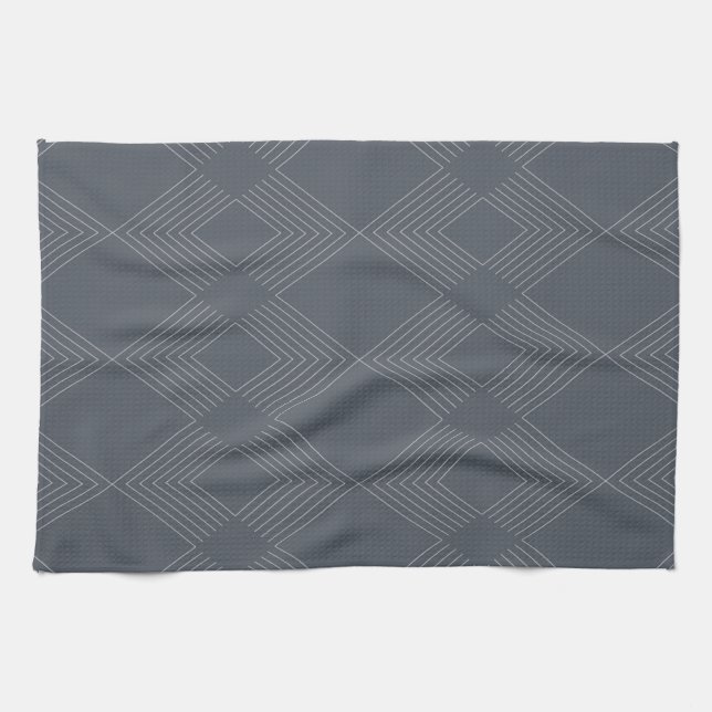 Simple, elegant, urban, chic line graphic pattern tea towel (Horizontal)