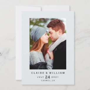 Simple Elegant Vertical Photo Save the Date Card