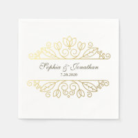 SImple Elegant Vintage Chic Gold Wedding Custom