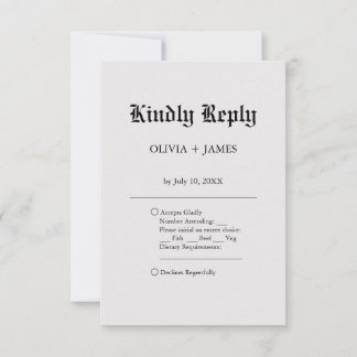 Simple Elegant Vintage Wedding RSVP Card