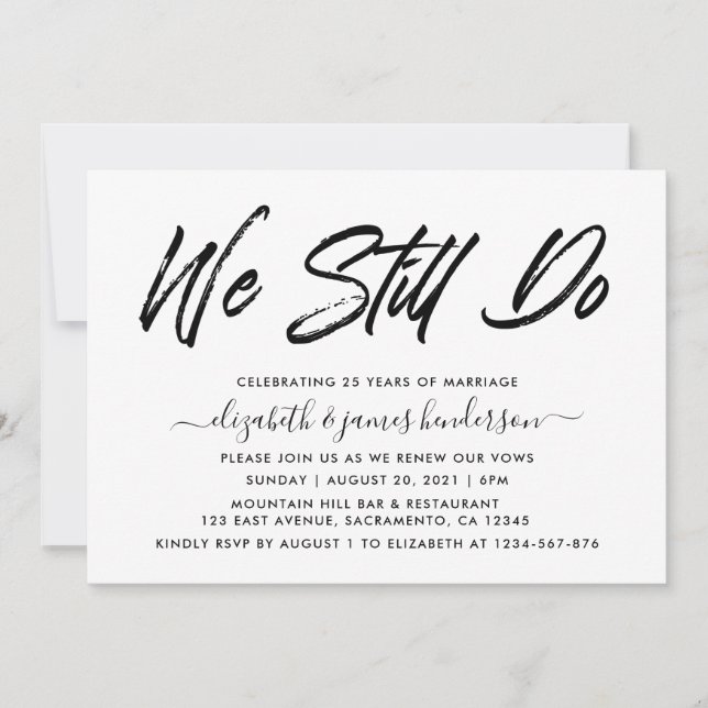Simple Elegant Vow Renewal Invitation (Front)